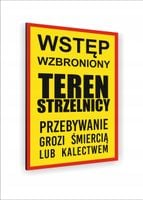 Tabliczka znak informacyjny nadruk UV 30x20 teren strzelnicy