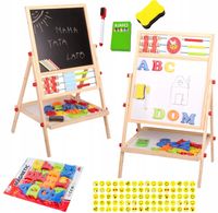 TABLICA dwustronna magnetyczna KREDOWA dla dzieci liczydło MAGNESY NAKLEJKI