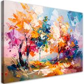 Obraz do salonu, Kolorowy Krajobraz Drzewa Las imitacja 120x80
