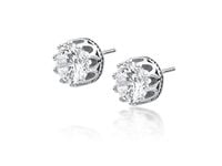 Eleganckie rodowane srebrne kolczyki białe cyrkonie srebro 925 Z1719E