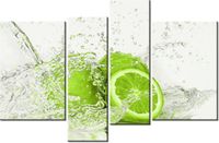 130CM 85 OBRAZ 4 ELEM LIMONKA WODZIE ŚCIENNY