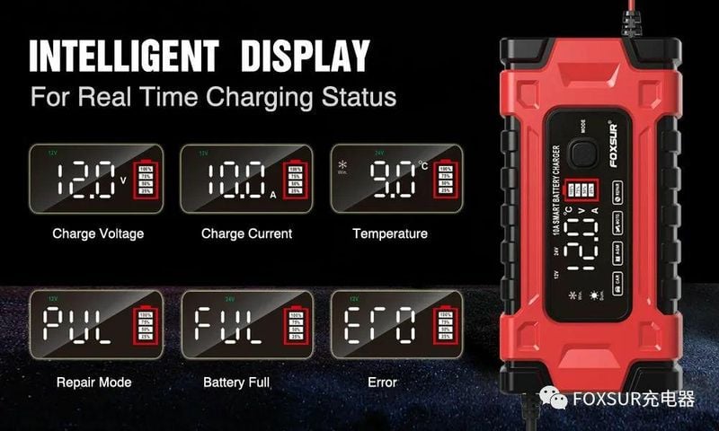 PROSTOWNIK FOXSUR 12V&24V 10A LCD zdjęcie 5