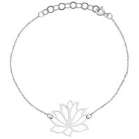 Bransoletka Celebrytka Kwiat Lotosu 20 cm Srebro 925
