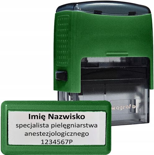 WAGRAF B2 - Pieczątka do 4 wersów - 12 kolorów obudowy do wyboru - IMIENNA na Arena.pl