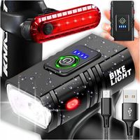 LAMPKA ROWEROWA PRZEDNIA TYLNA ŚWIATŁO LED NA ROWER KIEROWNICĘ MOCNA USB