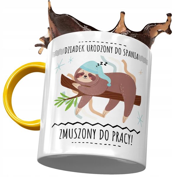 Kubek Żółty Dla Dziadka Na Dzień Dziadka Prezent Z Nadrukiem Ze Zdjęciem zdjęcie 1