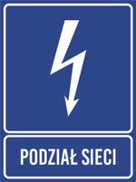 Tablica informacyjna Podział sieci grawer piktogram 20x15 cm dużo wzorów