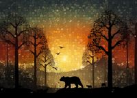 Plakat 35x25cm Zachód w Dzikim Lesie