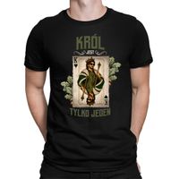 Król jest tylko jeden - męska koszulka na prezent L Czarny T-shirt KING