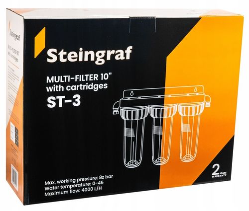 FILTR DO WODY WSTĘPNY KORPUS OBUDOWA FI 1'' GW 3-STOPNIOWY + WKŁADY na Arena.pl