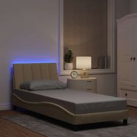 Rama łóżka bez materaca Kremowa 80x200 cm Tkanina