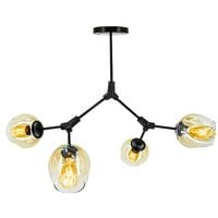 Modernistyczna LAMPA plafon 1962/4 BLACK-21QG Elem sufitowa OPRAWA szklana loft chemistry czarna mosiądz