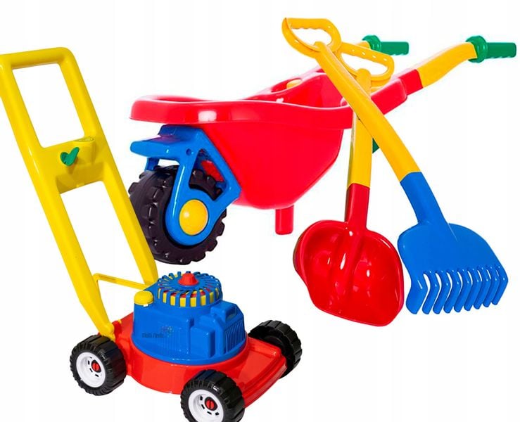 74 cm Duża taczka do piasku, ogrodowa + kosiarka zdjęcie 1