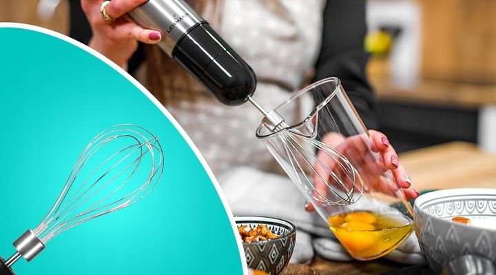 BLENDER WIELOFUNKCYJNY RĘCZNY ROZDRABNIACZ MOCNY 1200W Srebrny MIKSER zdjęcie 12