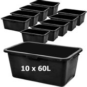 Kastra Budowlana 10 szt do zaprawy prostokątna 60 L pojemnik 72 cm