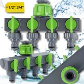 ROZDZIELACZ 4DROŻNY DO WĘŻA  Z ZAWORAMI ROZGAŁĘŹNIK DO WODY 1/2 3/4 ZŁĄCZKA