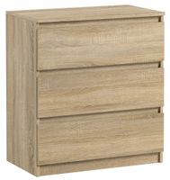 Komoda Do Sypialni Salonu Pari 3 Szuflady 70 x 40 x 77 CM Dąb Sonoma