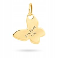 ZAWIESZKA WISIOREK ZŁOTY MOTYLEK Z GRAWEREM 585