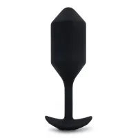 b-vibe snug plug 4 black - czarna wibrująca wtyczka, 247g, silikon