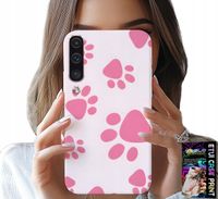 ETUI DO SAMSUNG A50 / A30S - RÓŻOWE PSIE ŁAPKI, PLECKI, OBUDOWA CASE