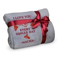Duży ciepły KOC z haftem 160x200 PREZENT dla niej