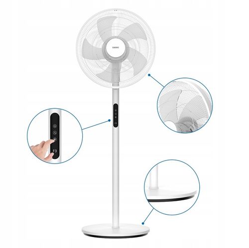 Wentylator stojący HYG wiatrak podłogowy cichy mocny 5 łopatek aż 45cm XXL na Arena.pl