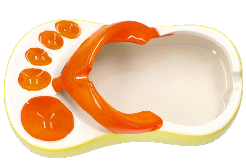 Ceramiczna Popielniczka Klapek W Kolorze Pomarańczowo-Żółtym na Arena.pl