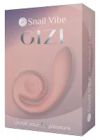 snail vibe gizi peach - wibrator zakrzywiony z podwojną stymulacją,