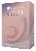 snail vibe gizi peach - wibrator zakrzywiony z podwojną stymulacją,