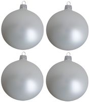BIAŁE mat SREBRNE JASNE Bombki Duże Szklane 12 cm BIAŁY srebrzysty perłowy