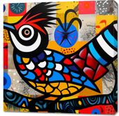 Obraz 90x90cm Ptak Na Wznak