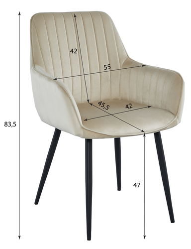 Krzesło SOLDEN - aksamit róż / nogi czarne x 1 na Arena.pl