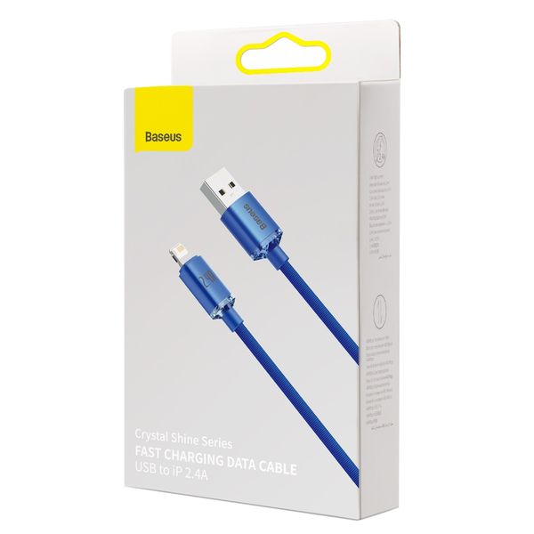 kabel usb do lightning baseus crystal shine, 2.4a, 1.2m (niebieski) zdjęcie 5