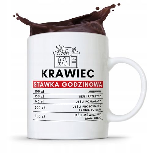 Kubek Prezent Krawcowej Krawca Stawka Godzinowa Z Nadrukiem Ze Zdjęciem na Arena.pl