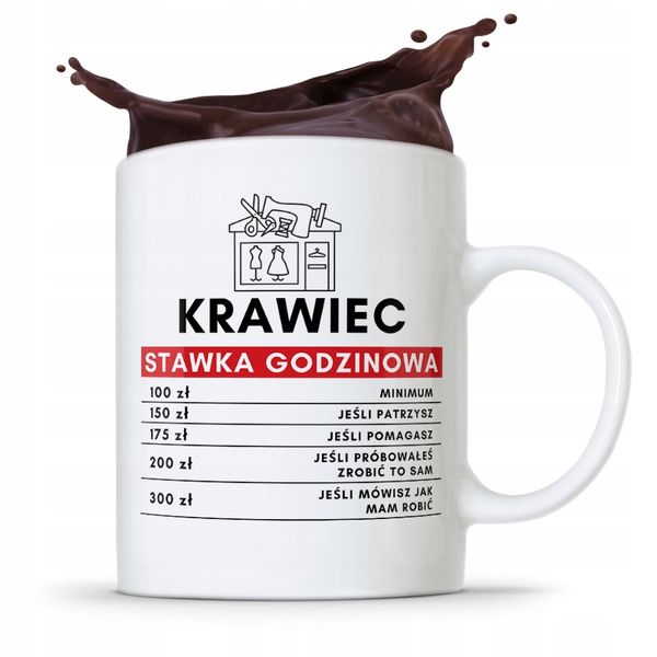 Kubek Prezent Krawcowej Krawca Stawka Godzinowa Z Nadrukiem Ze Zdjęciem zdjęcie 1