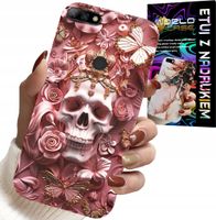 ETUI DO HUAWEI Y7 2018 - KOBIECE, MODNE WZORY, CZASZKA W RÓŻE