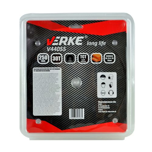 PIŁA TARCZA WIDIOWA DO CIĘCIA DREWNA 250x32 30 ZĘBÓW VERKE V44055 na Arena.pl