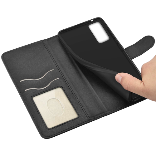 Etui Skórzane Portfel z Klapką do Samsung Galaxy A72 Czarny Futerał na Arena.pl