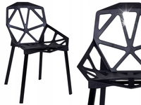 Krzesło Ażurowe Nowoczesne Loft Kuchnia Jadalnia Salon Industrialne Black