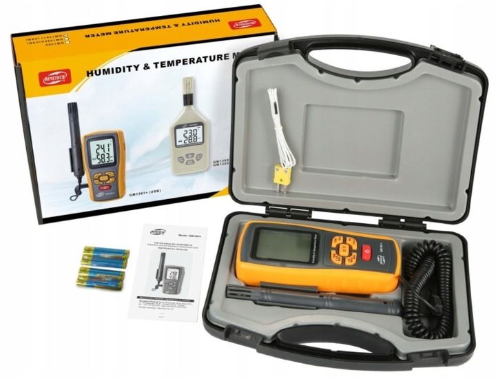 HIGROMETR MIERNIK WILGOTNOŚĆ TEMPERATURA POWIETRZA TERMOHIGROMETR BENETECH zdjęcie 16