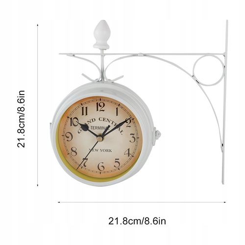 ZEGAR ŚCIENNY 21.8cm RETRO LOFT METAL na Arena.pl
