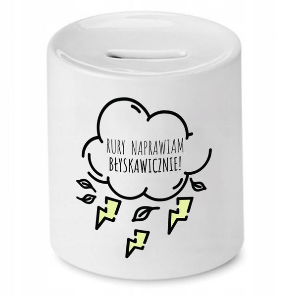 Skarbonka Dla Hydraulika Rury Naprawiam Z Nadrukiem Ze Zdjęciem zdjęcie 1