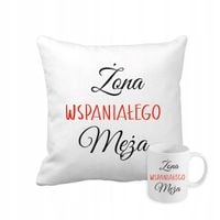 Zestaw PODUSZKA + KUBEK z nadrukiem PREZENT NA WALENTYNKI ROCZNICE DLA ŻONY