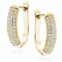 KLASYCZNE POZŁACANE SREBRNE KOLCZYKI BIAŁE CYRKONIE SREBRO 925