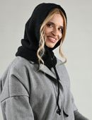 CZARNA kominarka BALACLAVA kaptur na jesien Czapka zimowa damska ALPAKA uni