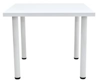 Mały stół kwadratowy 90x90 cały biały metalowe nogi stolik do kuchni salonu