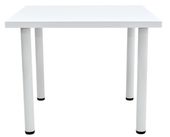 Mały stół kwadratowy 90x90 cały biały metalowe nogi stolik do kuchni salonu