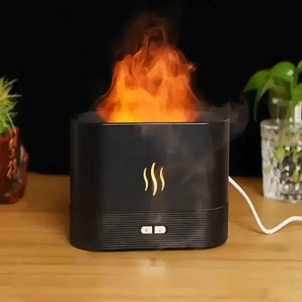 Nawilżacz powietrza ogień dyfuzor z led rgb kominek mgiełka zapachowa zdjęcie 3