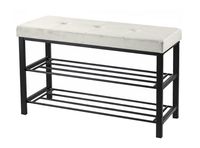 Ławka na buty z siedziskiem loft 79 cm beżowa velvet