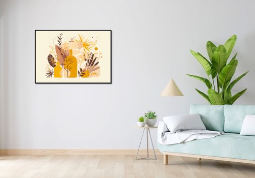 Plakat 100x70cm Złote Rośliny na Arena.pl